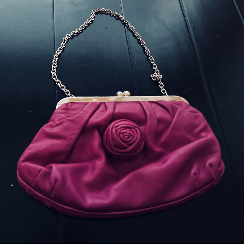 Donna Karan / DKNY Rosette Leather Clutch Purse
